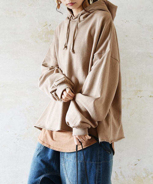 裾カットオフスウェットワイドパーカー 5 Off