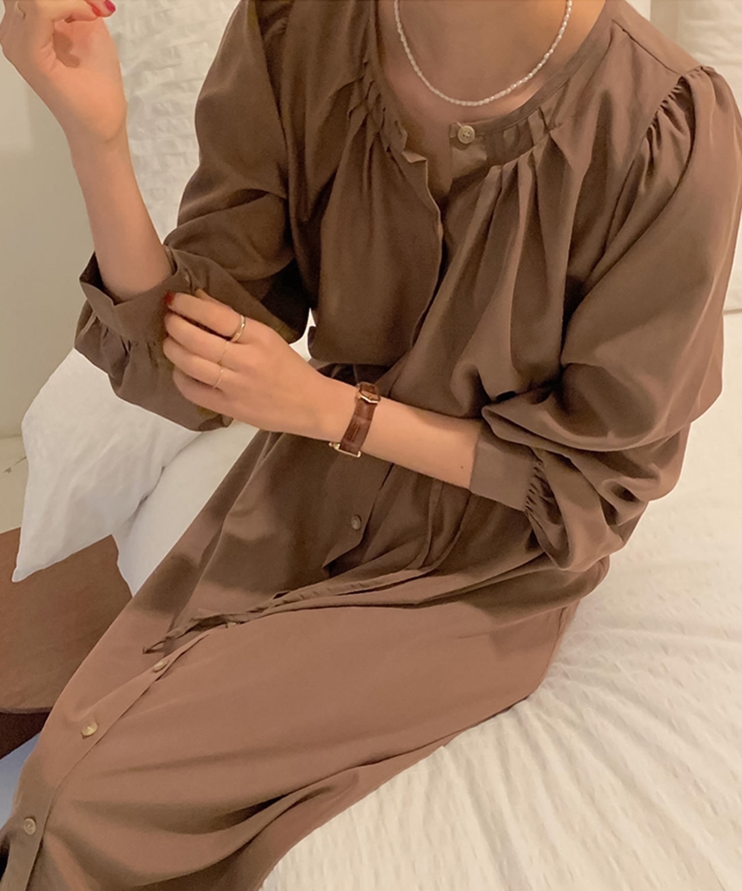 紐ベルト付きシャツワンピース Reshad Edu Af