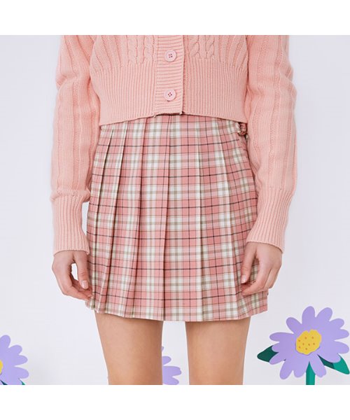 rola rola』CHECK PLEAT WRAP SKIRT/チェック柄サイドプリーツミニ 