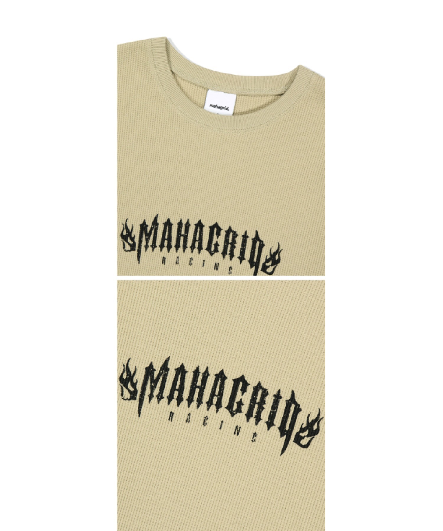 mahagrid/マハグリッド』FLAME WAFFLE LS TEE/フレームワッフル 長袖T