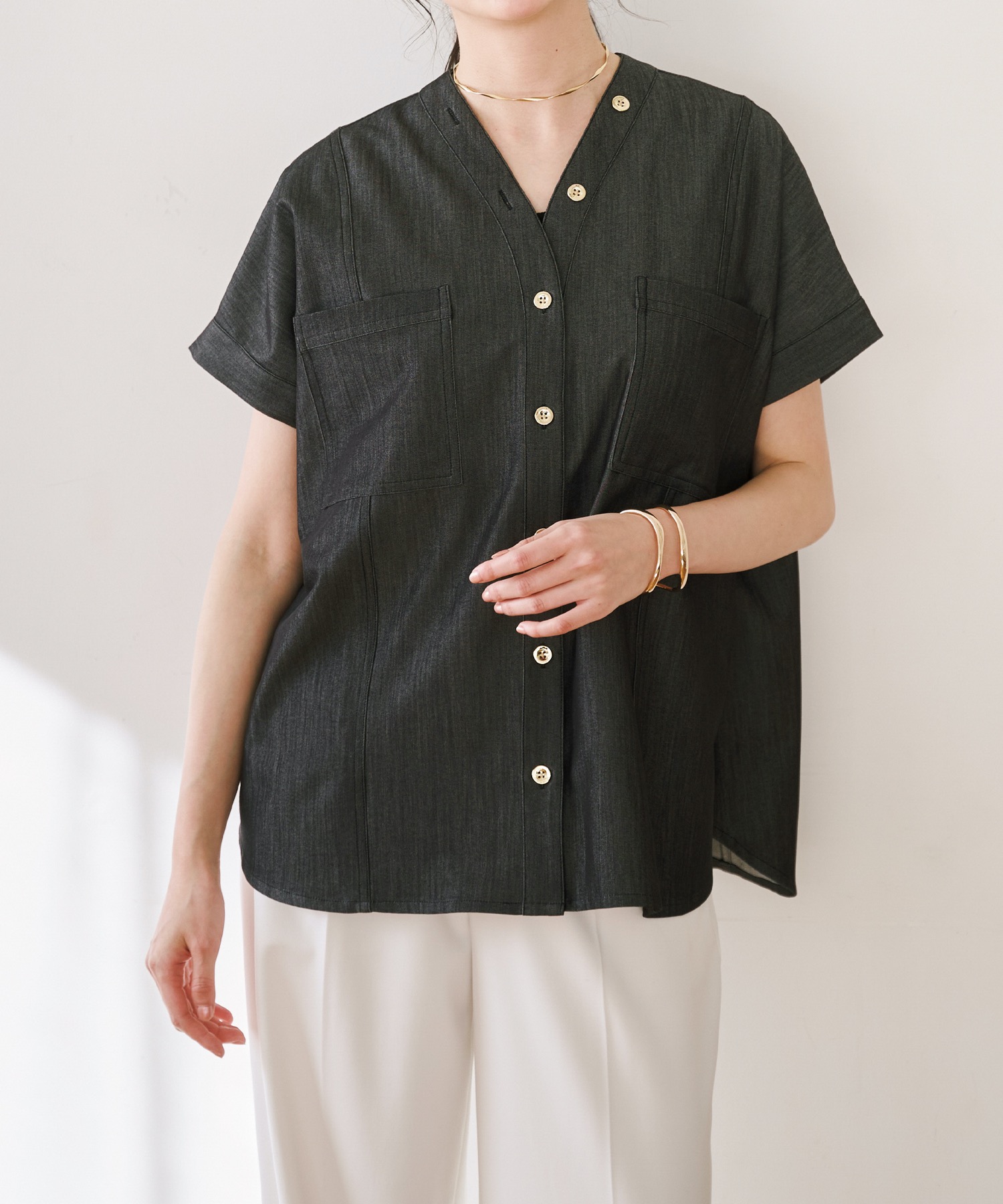 デニムライクオーバードルマンシャツ Emma Taylor│STYLEDOOR