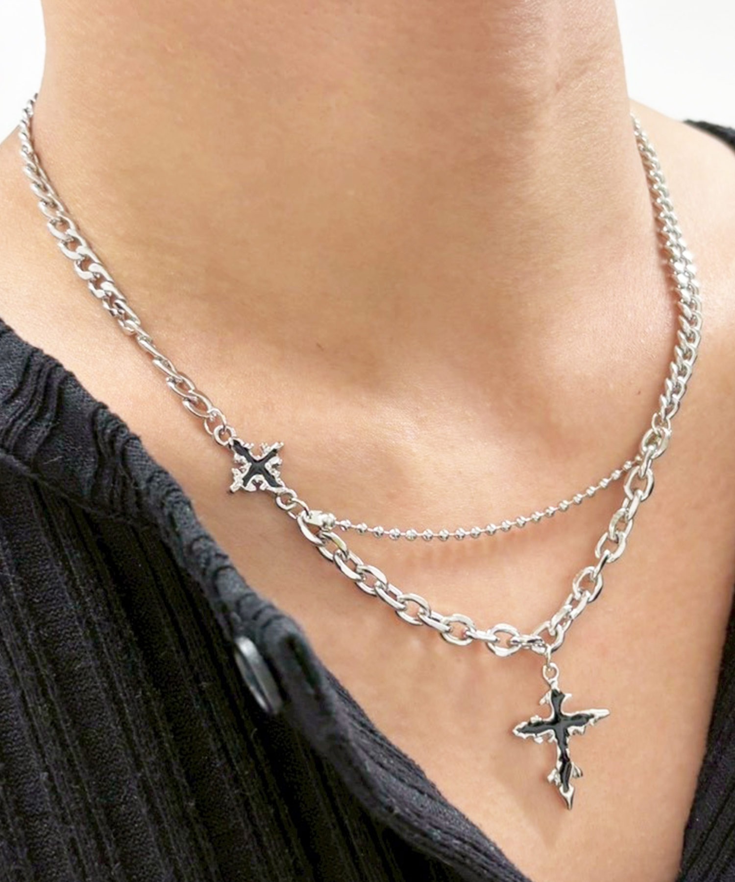 ARULE/アルール』 Double Cross Chain Necklace/ダブルクロスチェーン 