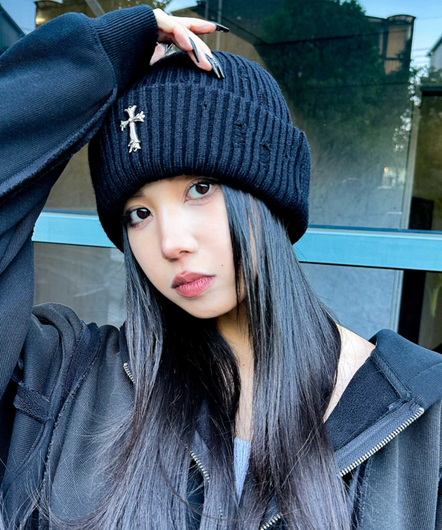 MOMENTEL 愛　ビーニー A'GEM/9 × .kom『SUPPLIER/サプライヤー』TRIBAL CROSS BEANIE