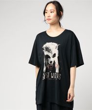 THE GHOST WOLVES/THE GW MASK プリント ビッグTシャツ