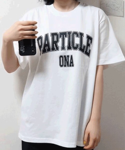 ONA/オーエヌエー』ROUND PARTICLE SHORT SLEEVE TEE/カレッジロゴ