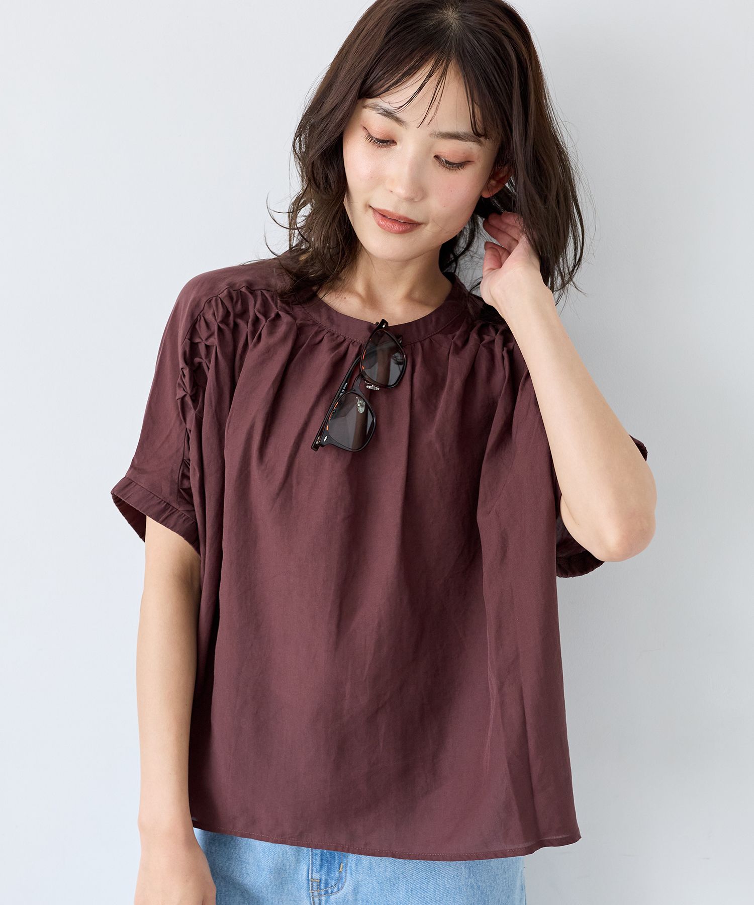 Hands Mock Gazer Blouse — блузка Hands Mock с эффектом глазирования