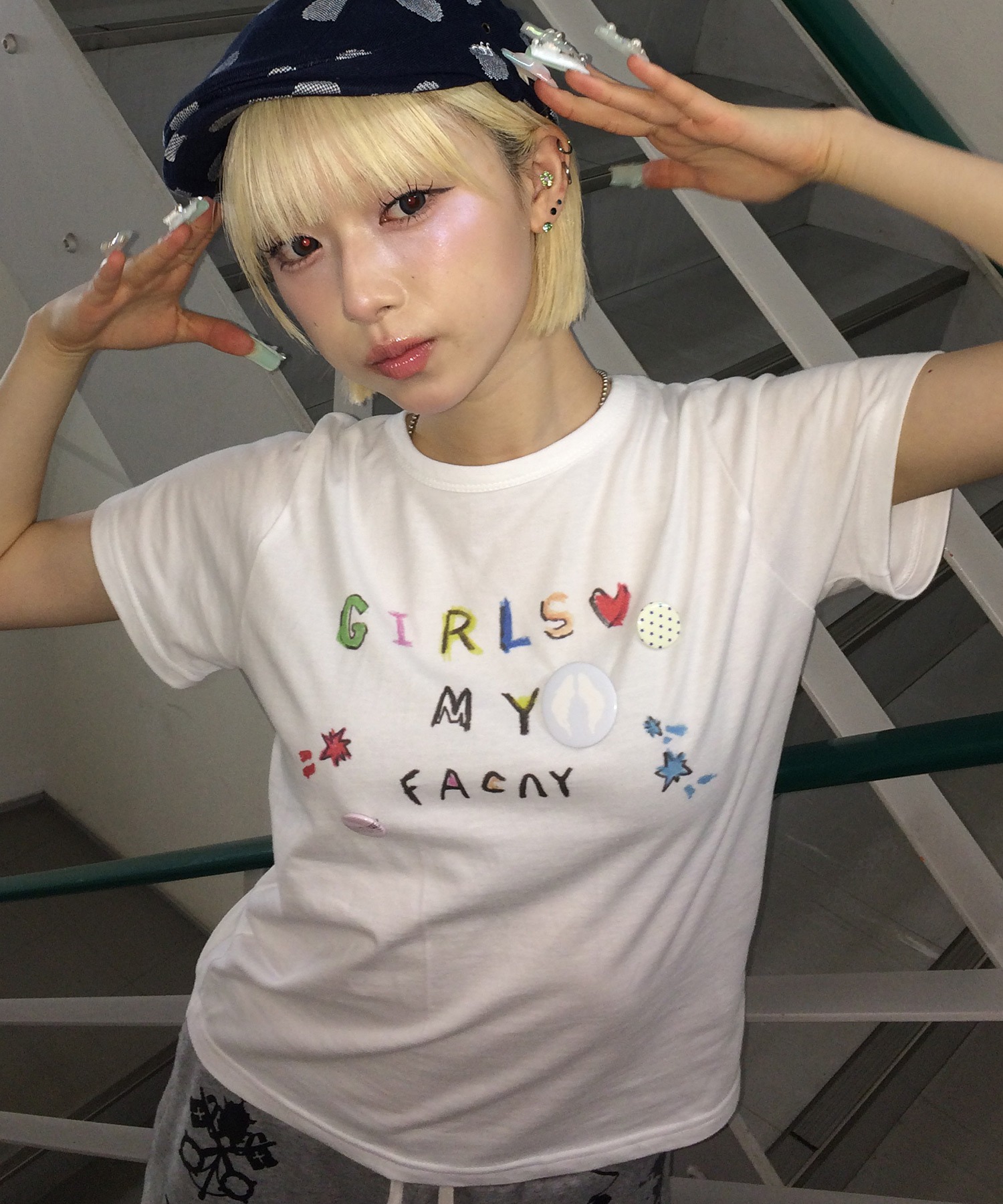 tシャツ A'GEM/9 × .kom 「FANCY CLUB/ファンシークラブ」限定品！Doodle Fancy Tee/ドゥードルファンシー半袖T A'GEM/9 × .kom 『FANCY CLUB/ファンシークラブ』限定品！Doodle