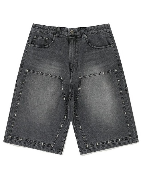 mahagrid/マハグリッド』 STUD DOUBLE KNEE DENIM SHORT