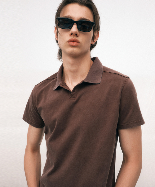 Pigment Crop Polo T-shirt (бронза)