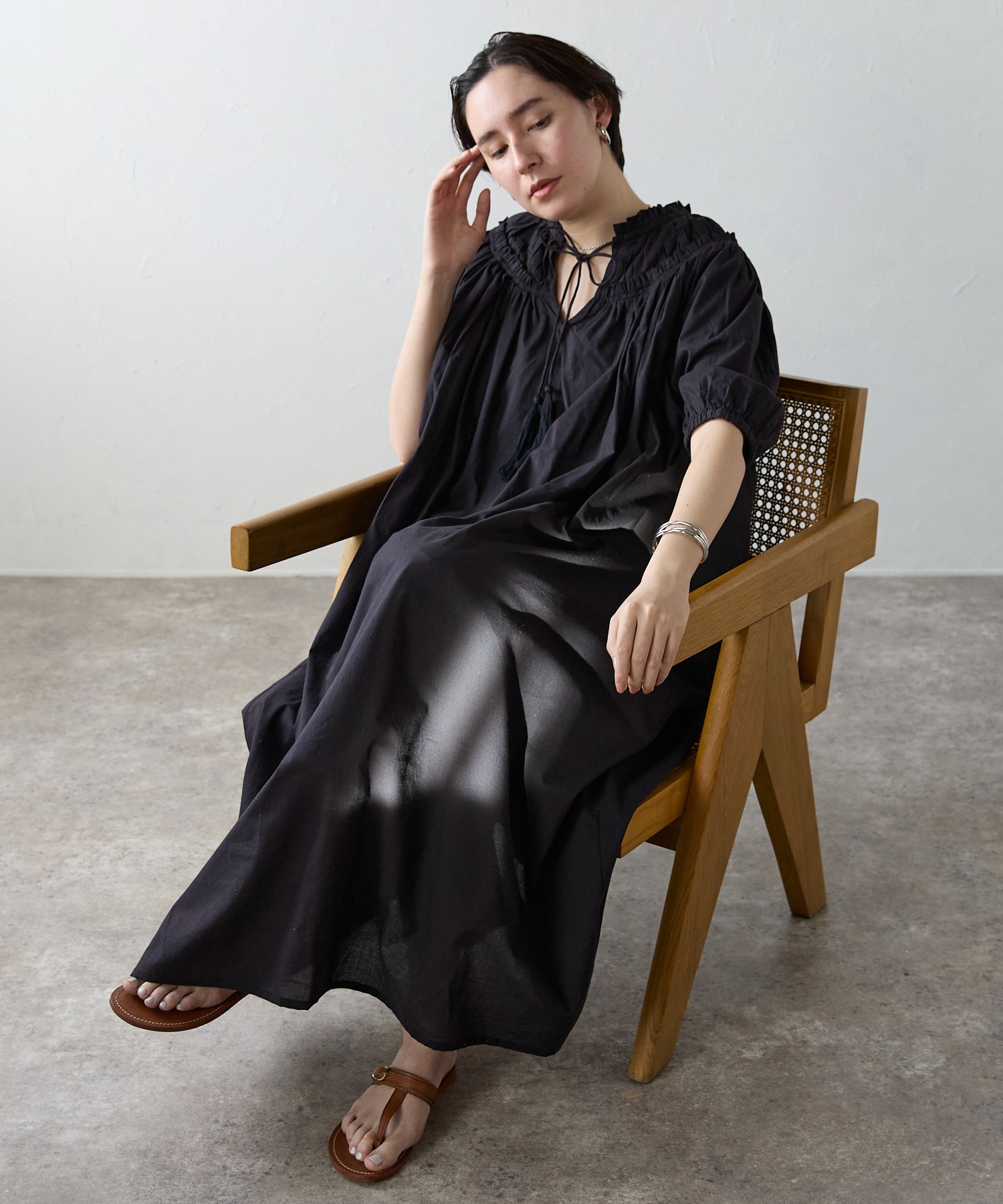 BONJOUR SAGAN公式オンラインストア / Indian cambric neck gather