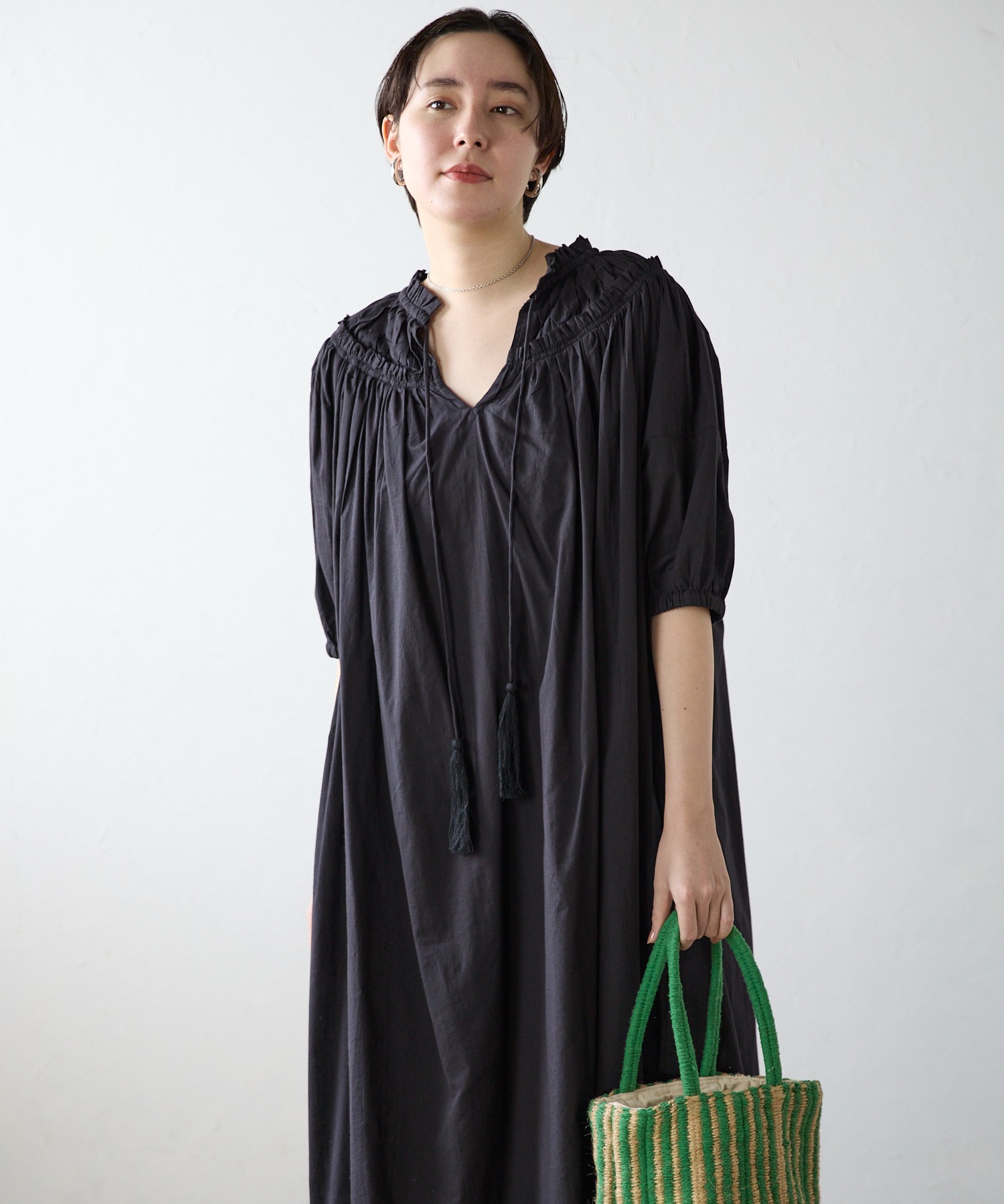 BONJOUR SAGAN公式オンラインストア / Indian cambric neck gather
