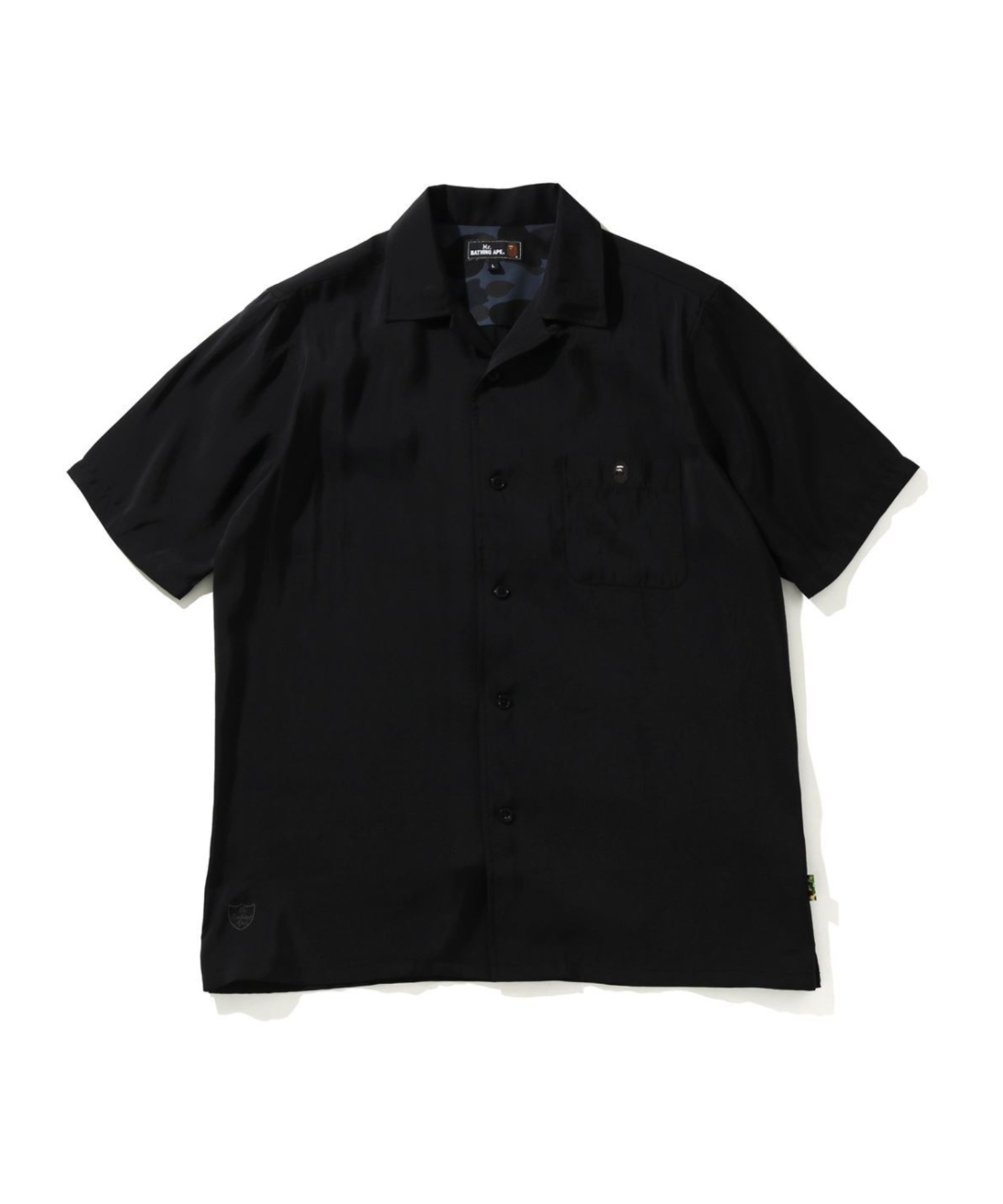 A 【超目玉枠】 BATHING APEONE POINT OPEN COLLAR M S SHIRT