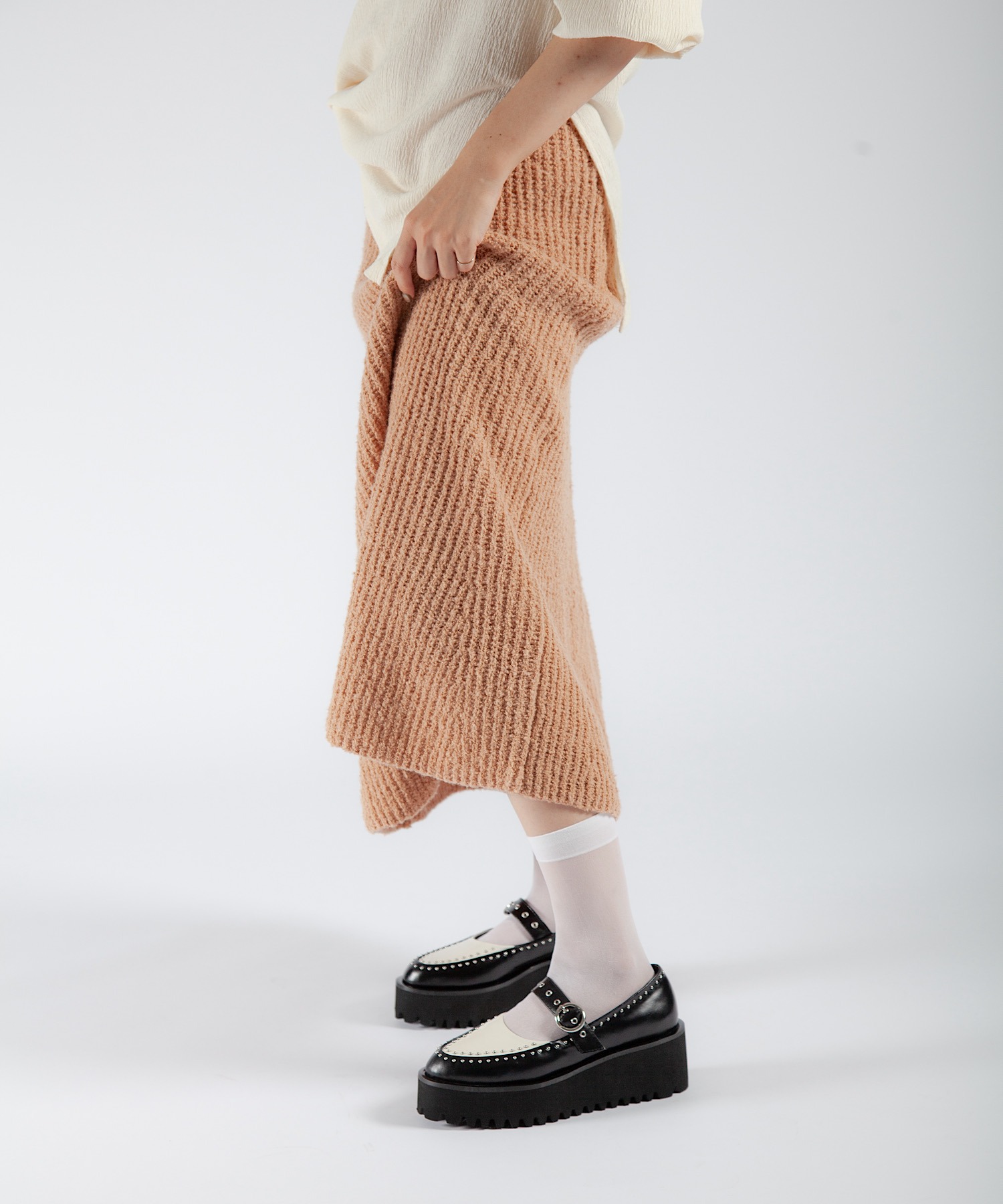 YUMMY 本革/厚底/6cm】スタッズデザイン 厚底メリージェーンシューズ ALL