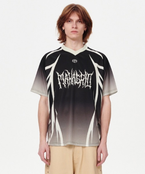 mahagrid/マハグリッド』 TRIBAL JERSEY TEE/ジャージTシャツ mahagrid