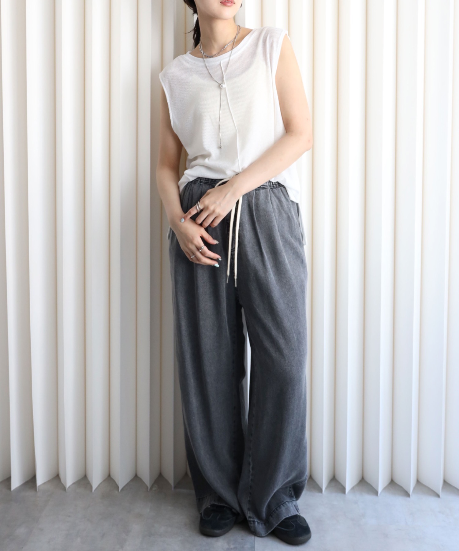 model：164cm. 着用サイズ：FREE