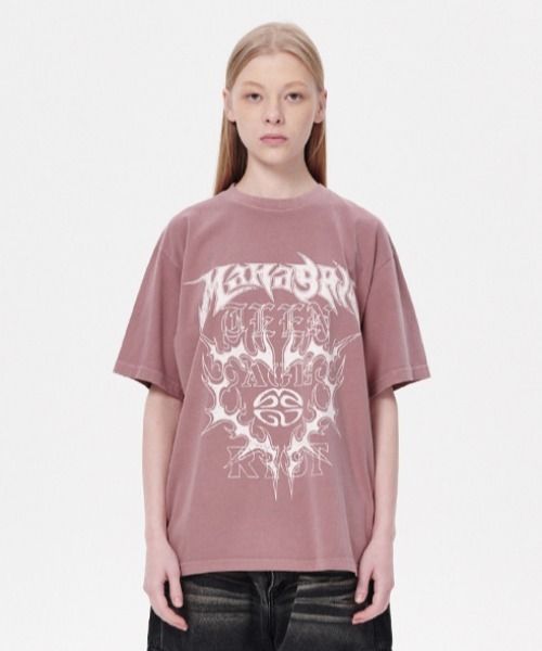 mahagrid/マハグリッド』 FLAME HEART PIGMENT TEE/フレームハート