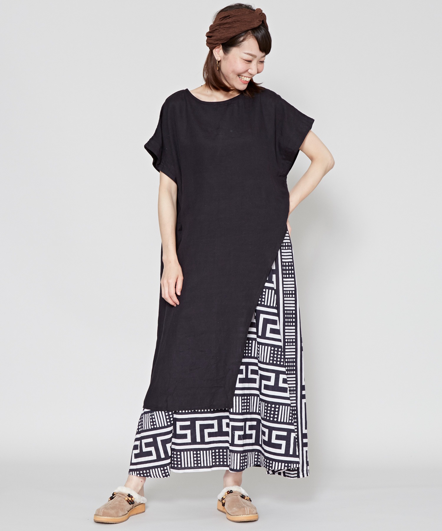 ポリネティブレイヤード風ワンピース Tabek Desa Id