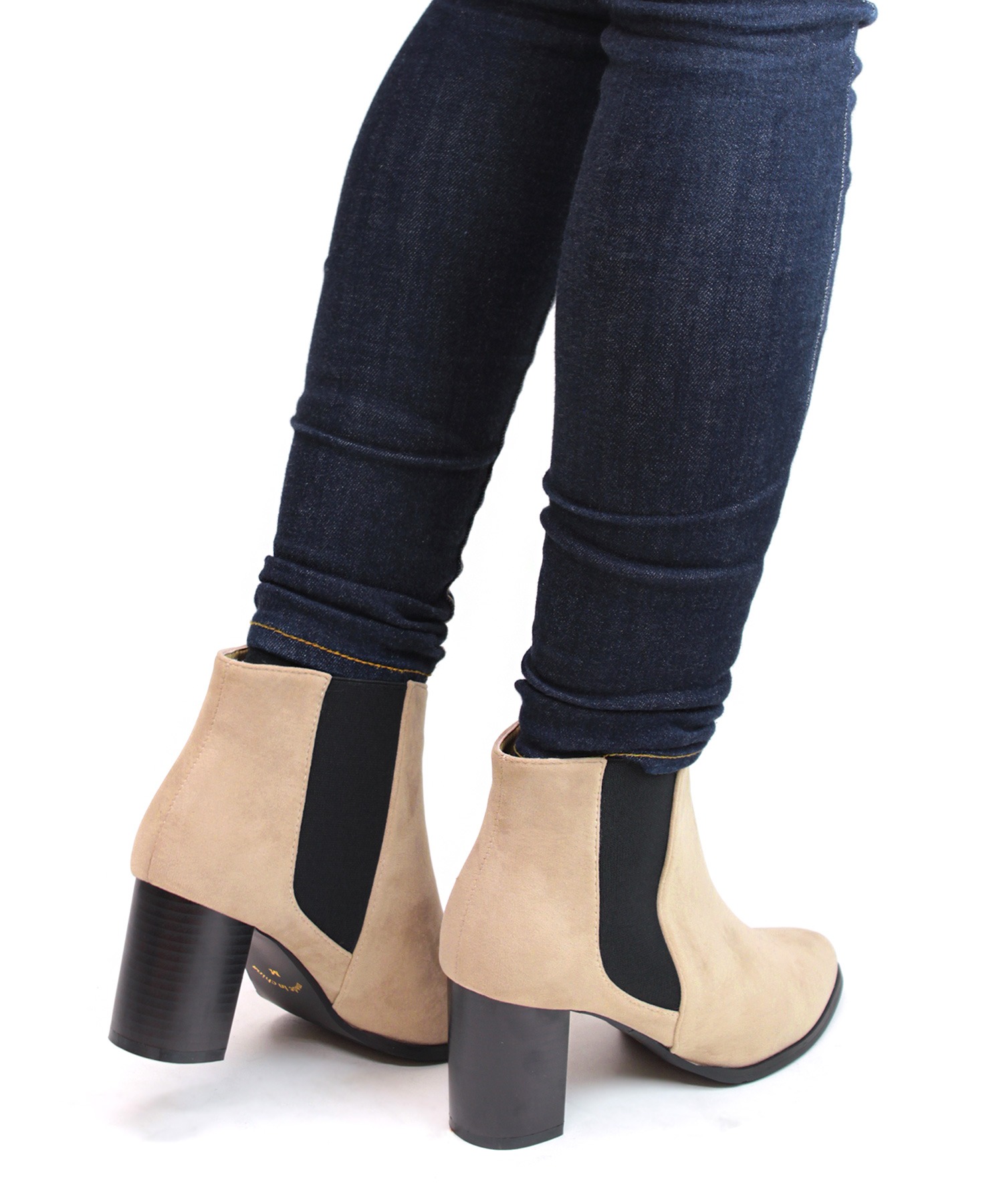 Libertydoll ポインテッドトゥ7cmチャンキーヒールサイドゴアブーツ 5506 Himachaldastak Com