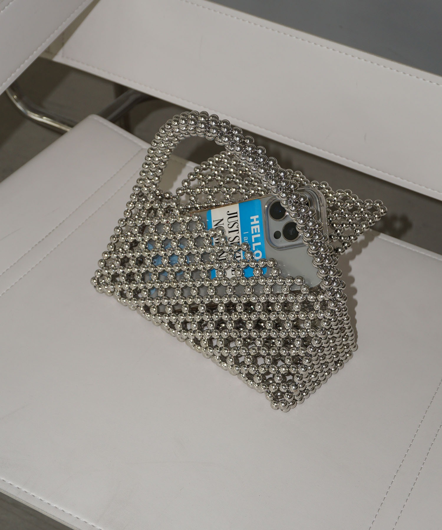 トライアングル メタルビーズバッグ cha25s010-ファッション通販サイト