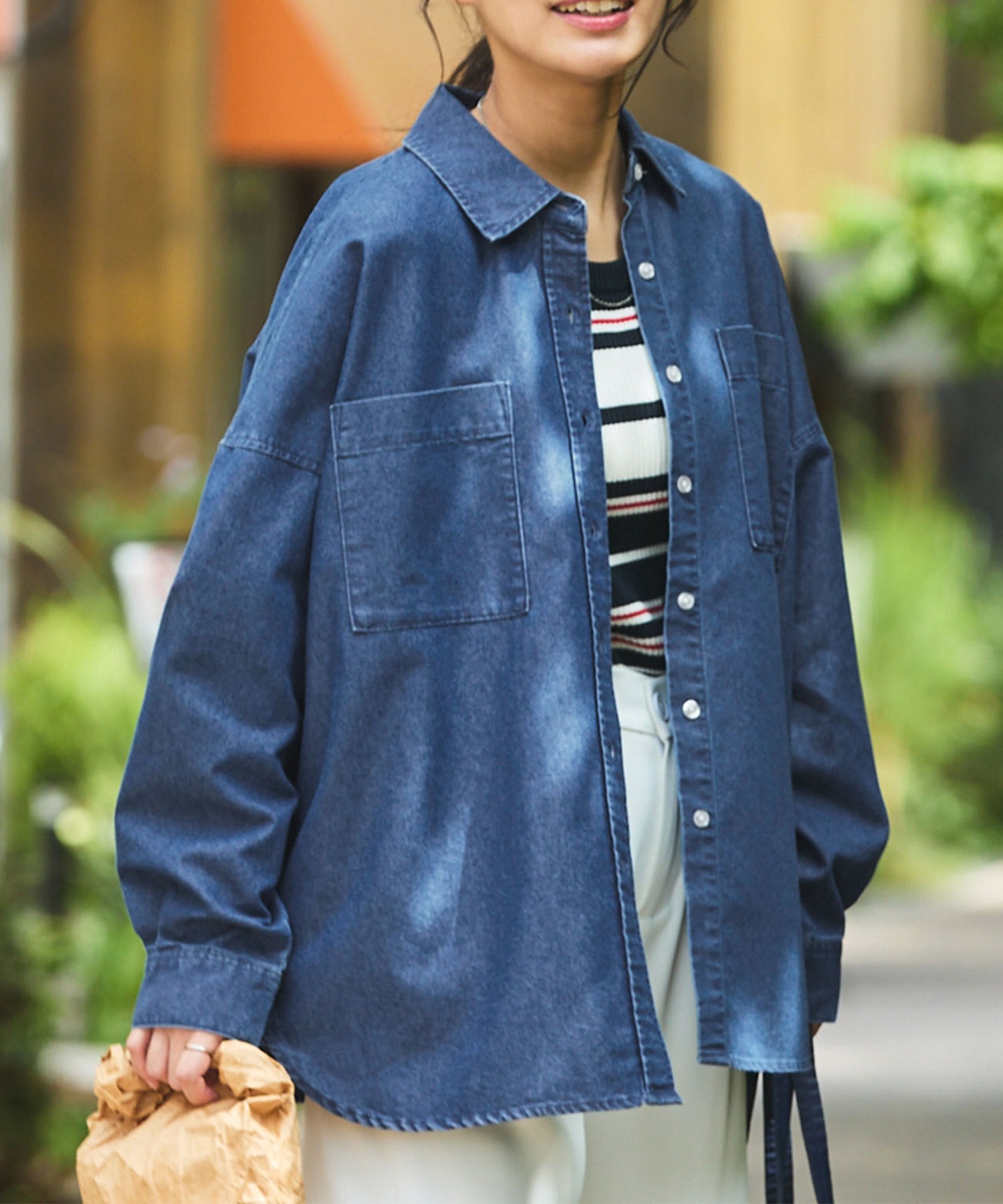 Loungedress オーバーデニムシャツ デニムブルー LOUNGEDRESS（ラウンジドレス）の「オーバーデニムシャツ