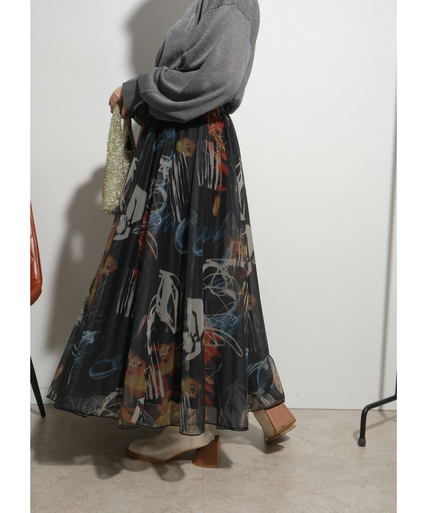 Loewe☆関税込☆アシンメトリー ウール カシミア ミディスカート ◇LOEWE◇アシメトリック・ウール・ミディスカート
