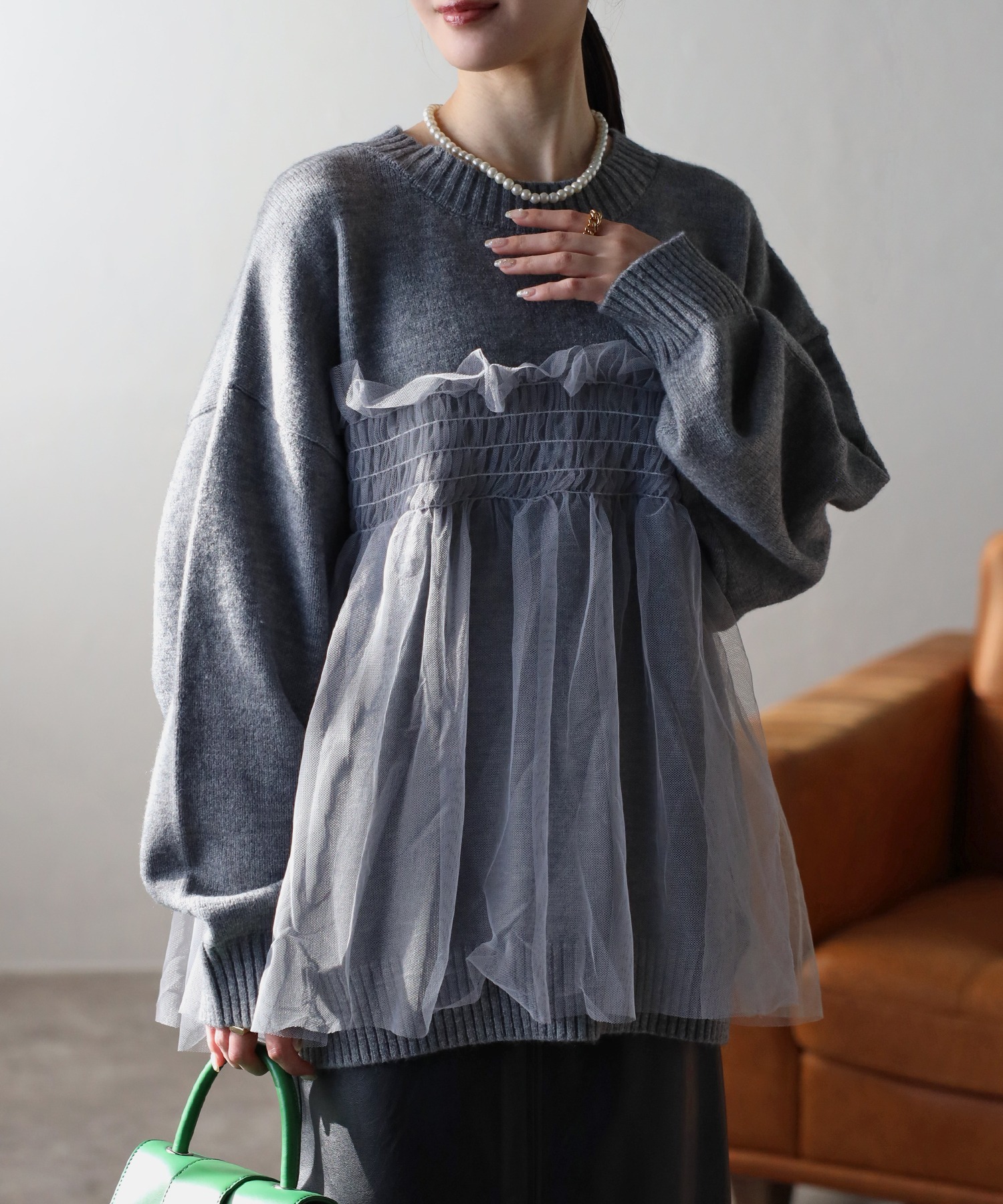 model：162cm 着用サイズ：F