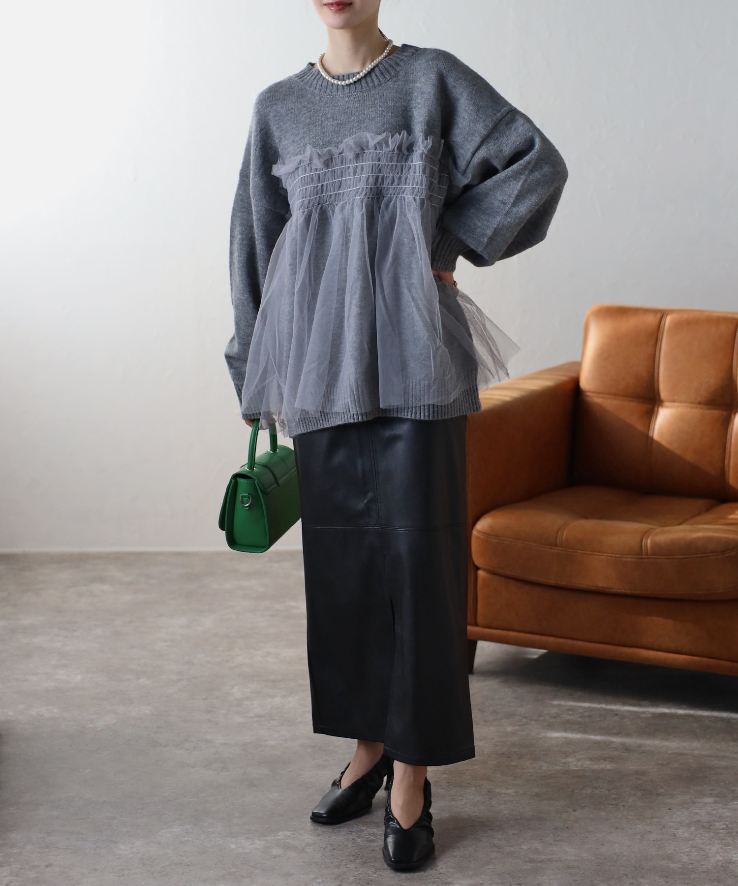 model：162cm 着用サイズ：F