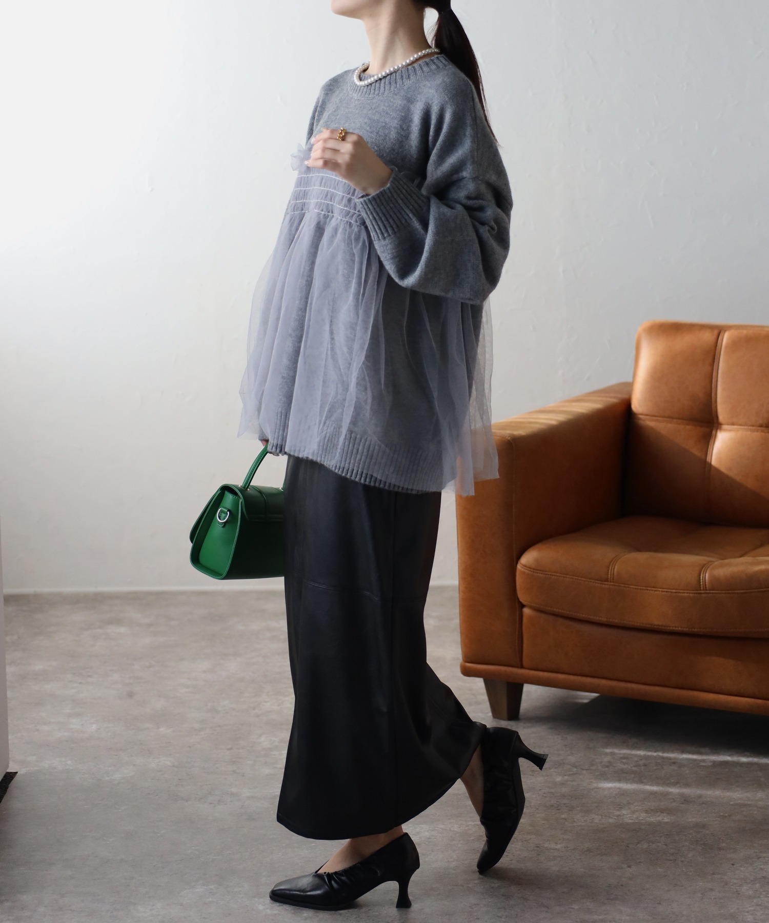 model：162cm 着用サイズ：F