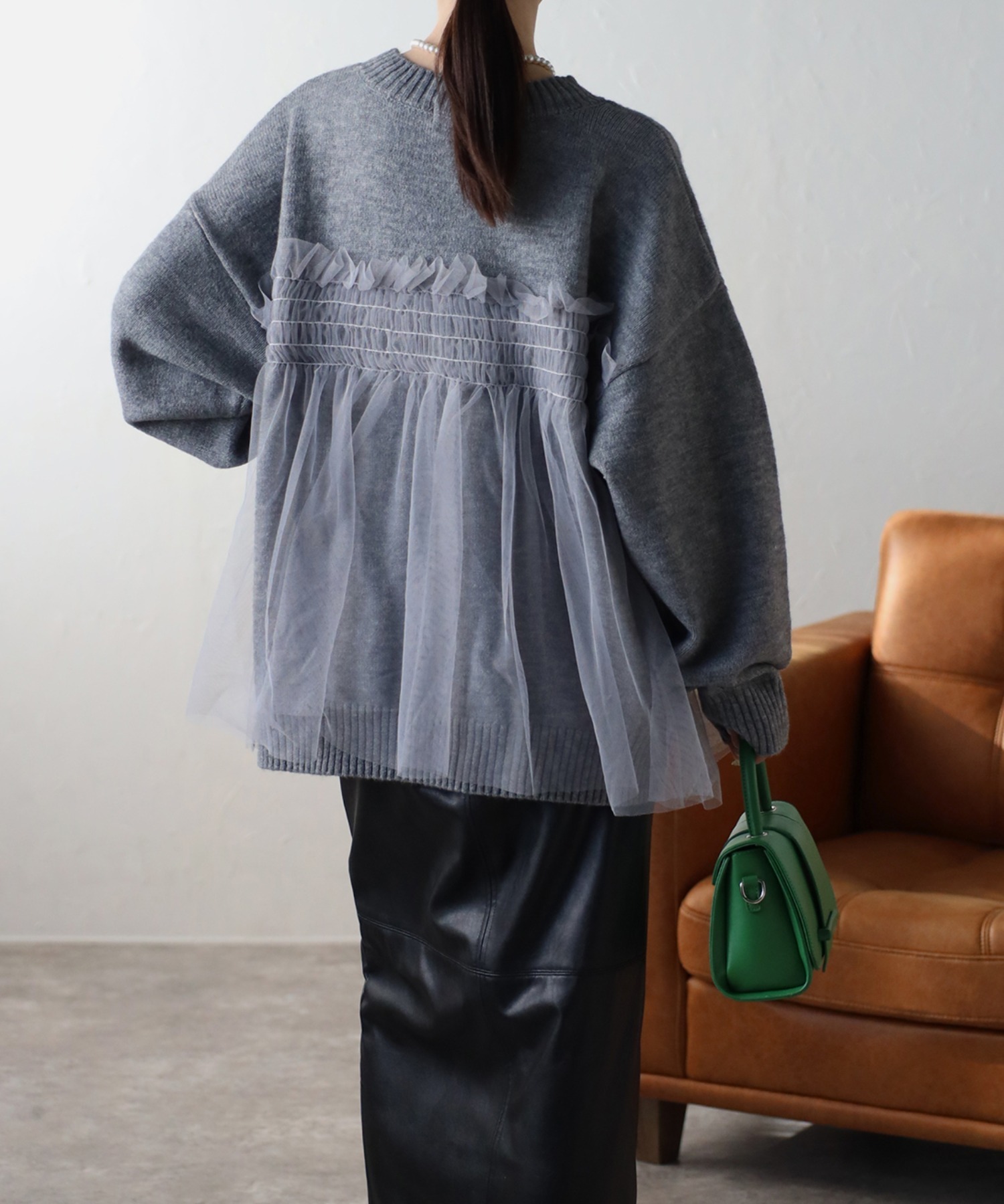 model：162cm 着用サイズ：F