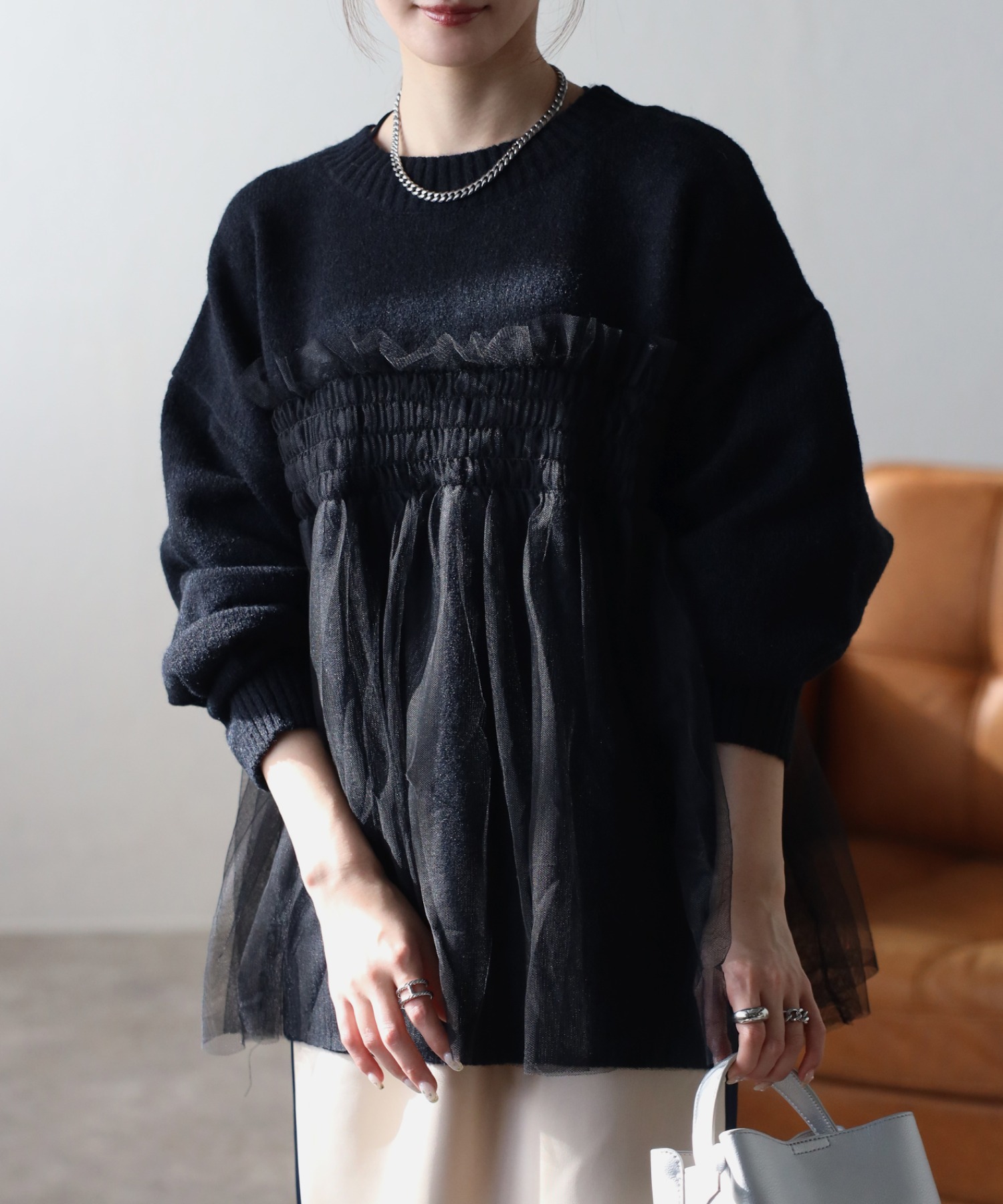 model：162cm 着用サイズ：F