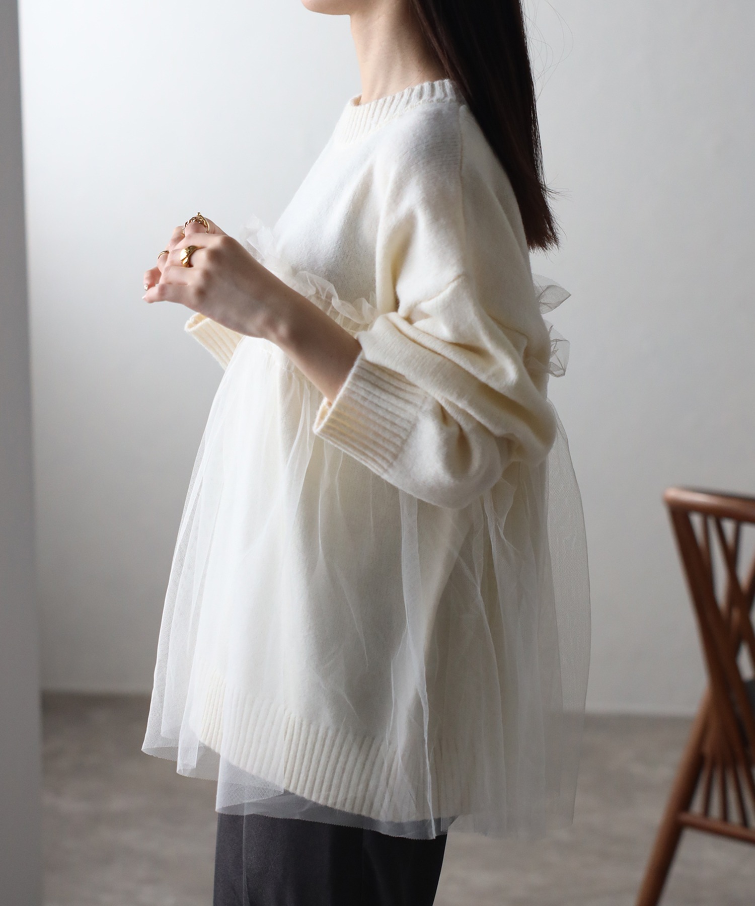 model：162cm 着用サイズ：F