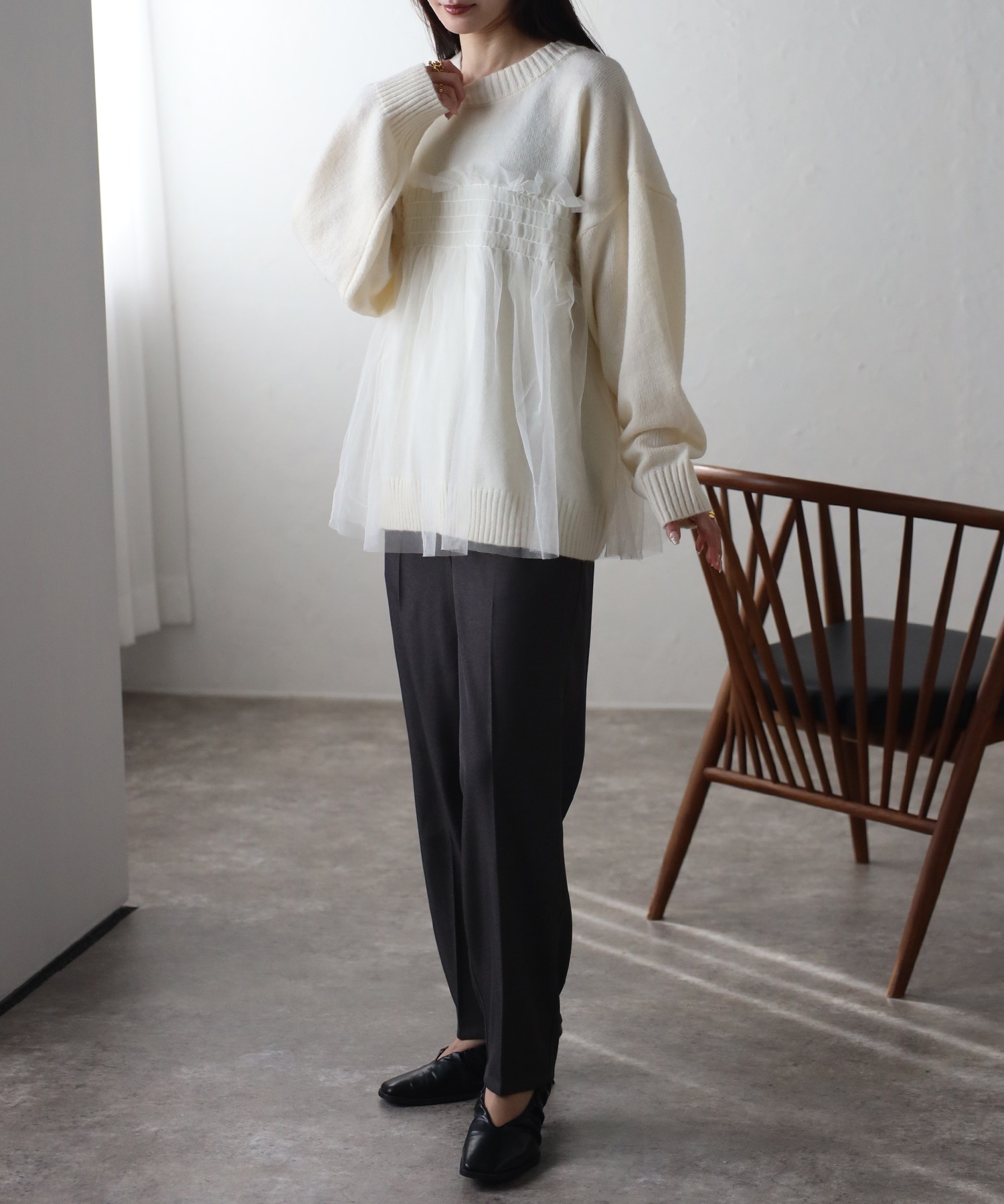 model：162cm 着用サイズ：F