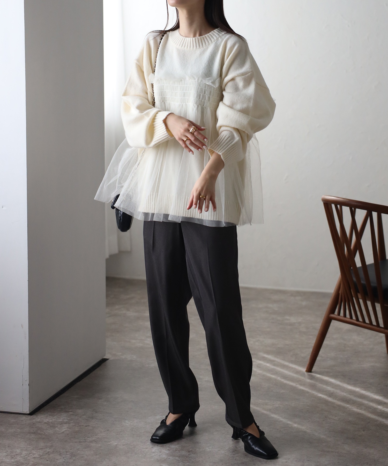 model：162cm 着用サイズ：F