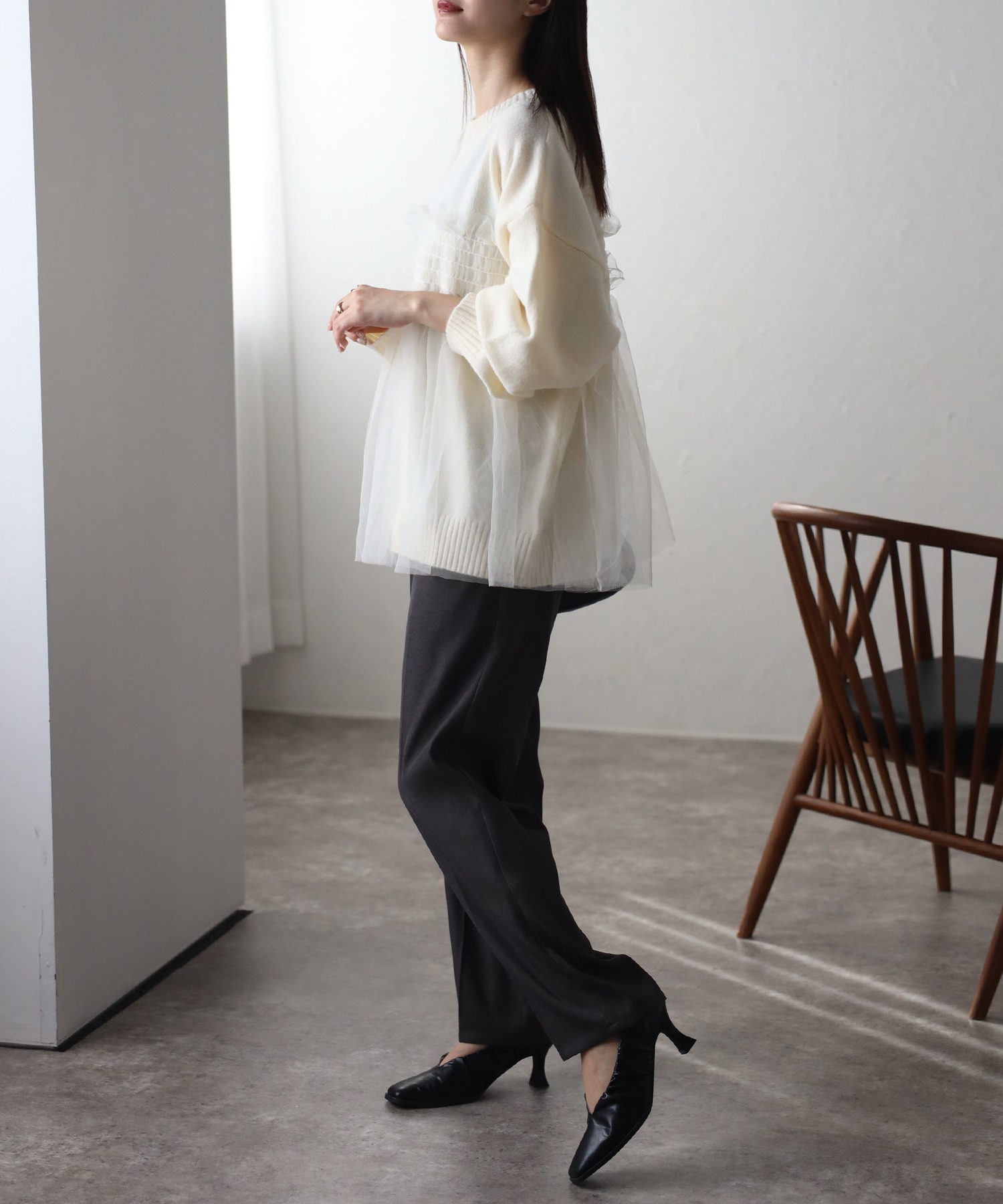 model：162cm 着用サイズ：F