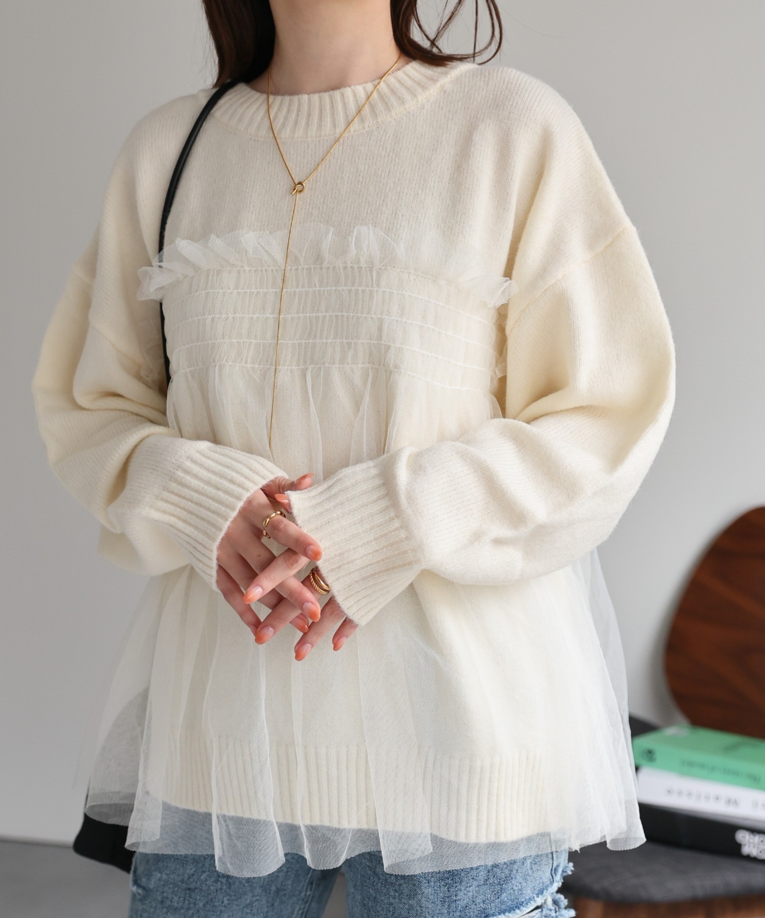 model：162cm 着用サイズ：F