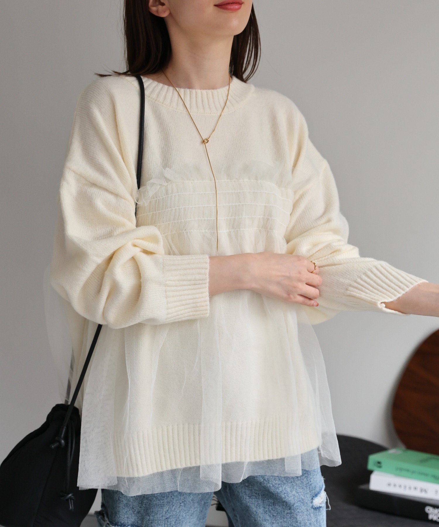 model：162cm 着用サイズ：F
