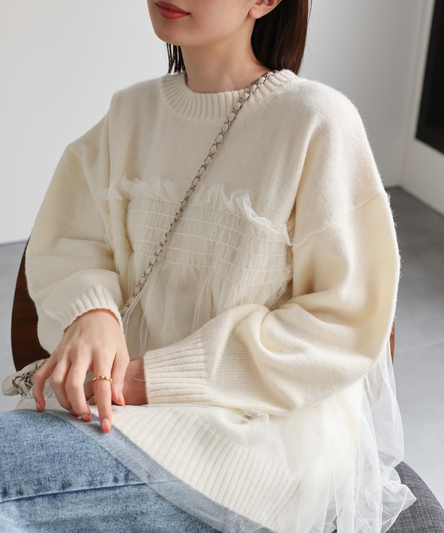 model：162cm 着用サイズ：F