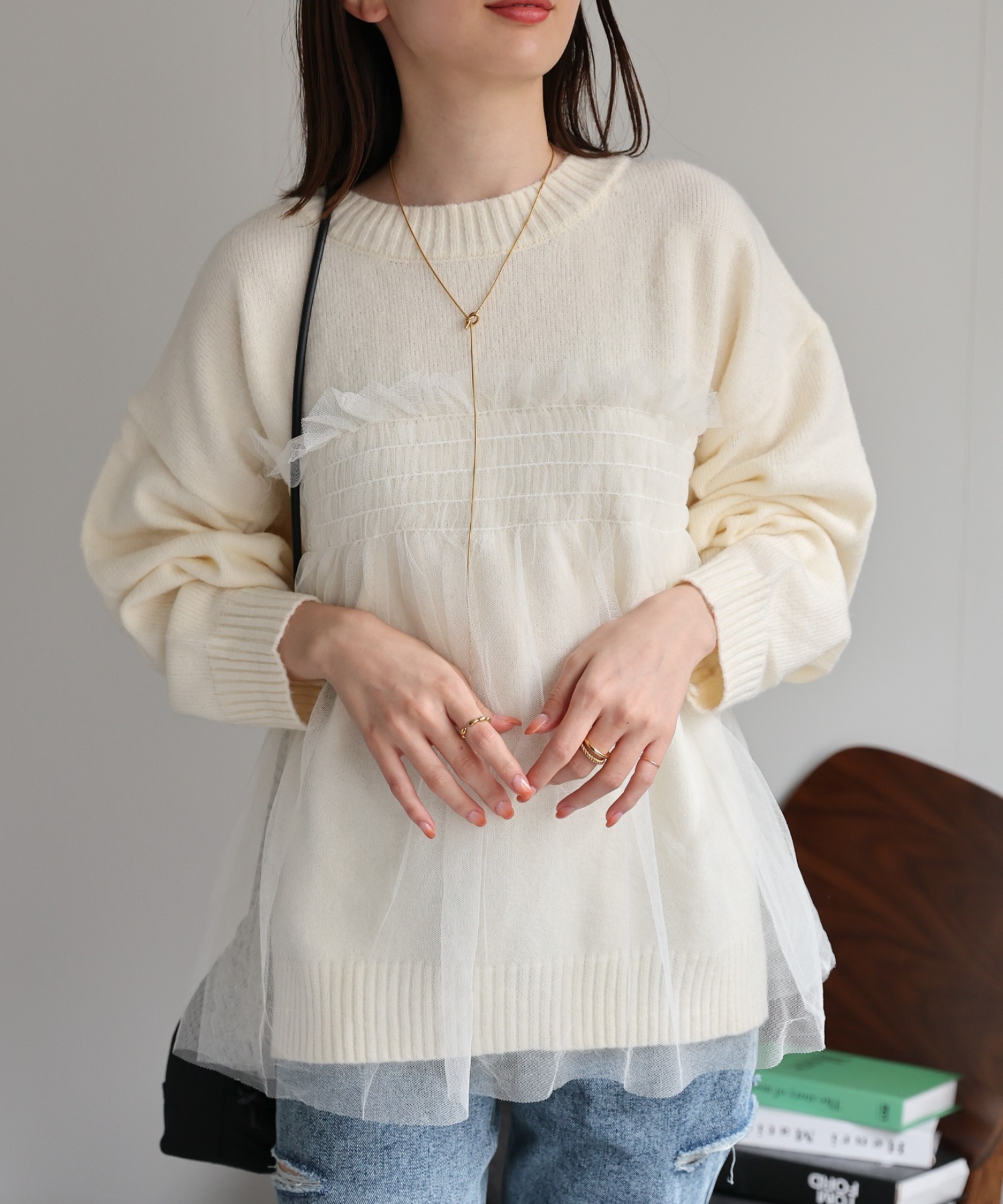 model：162cm 着用サイズ：F