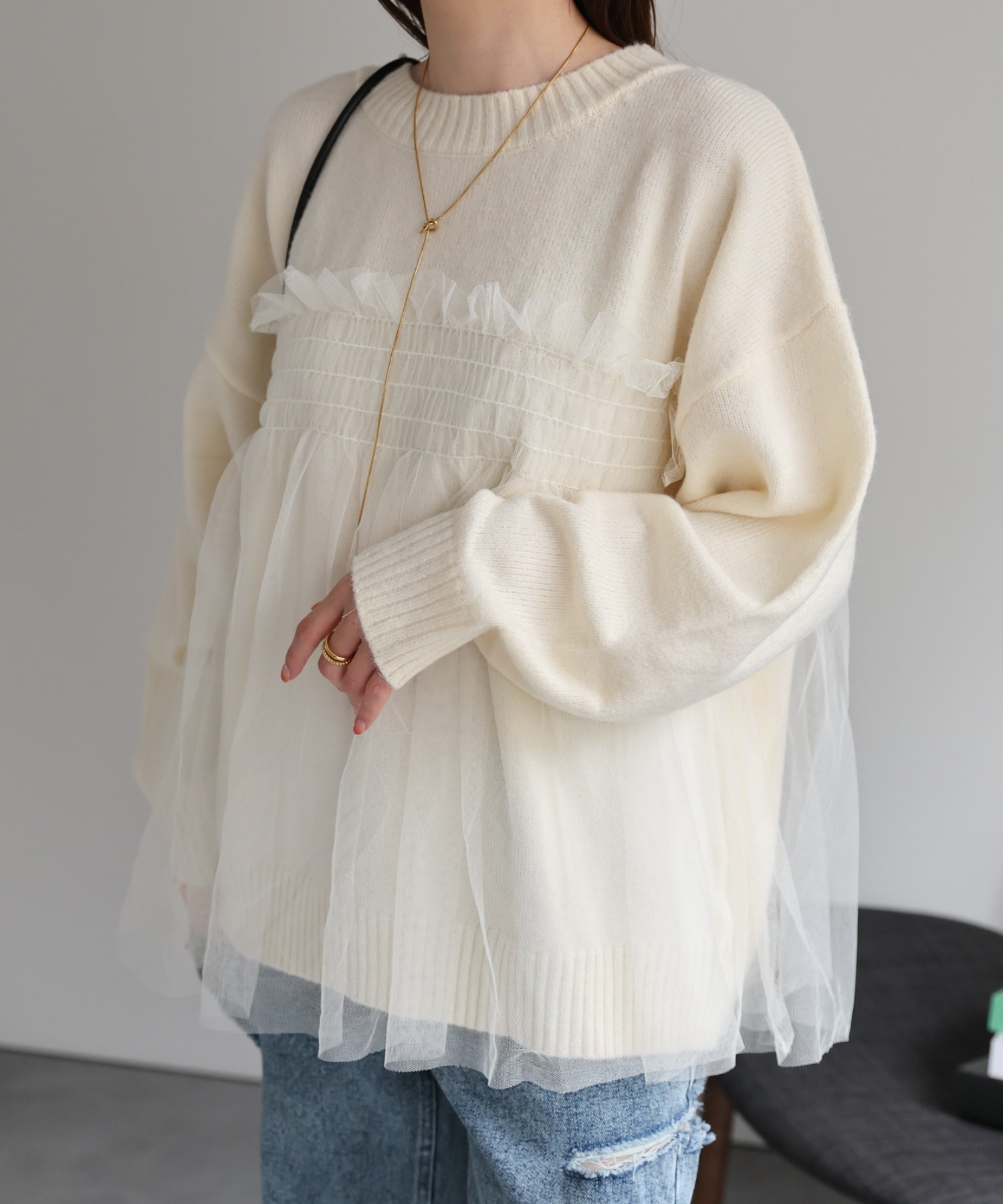 model：162cm 着用サイズ：F