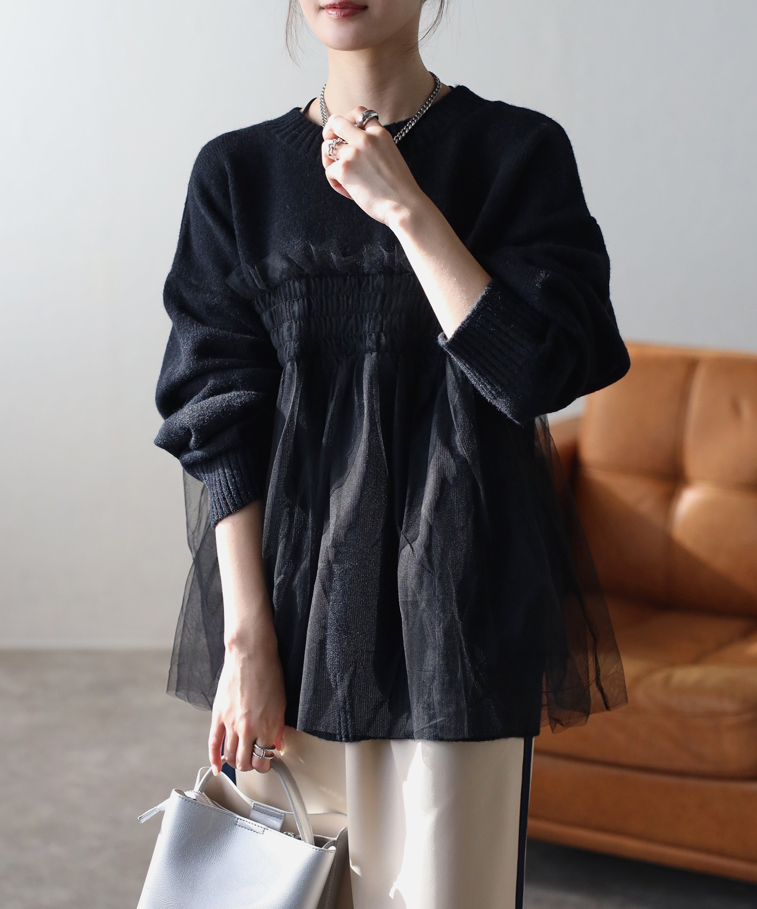 model：162cm 着用サイズ：F
