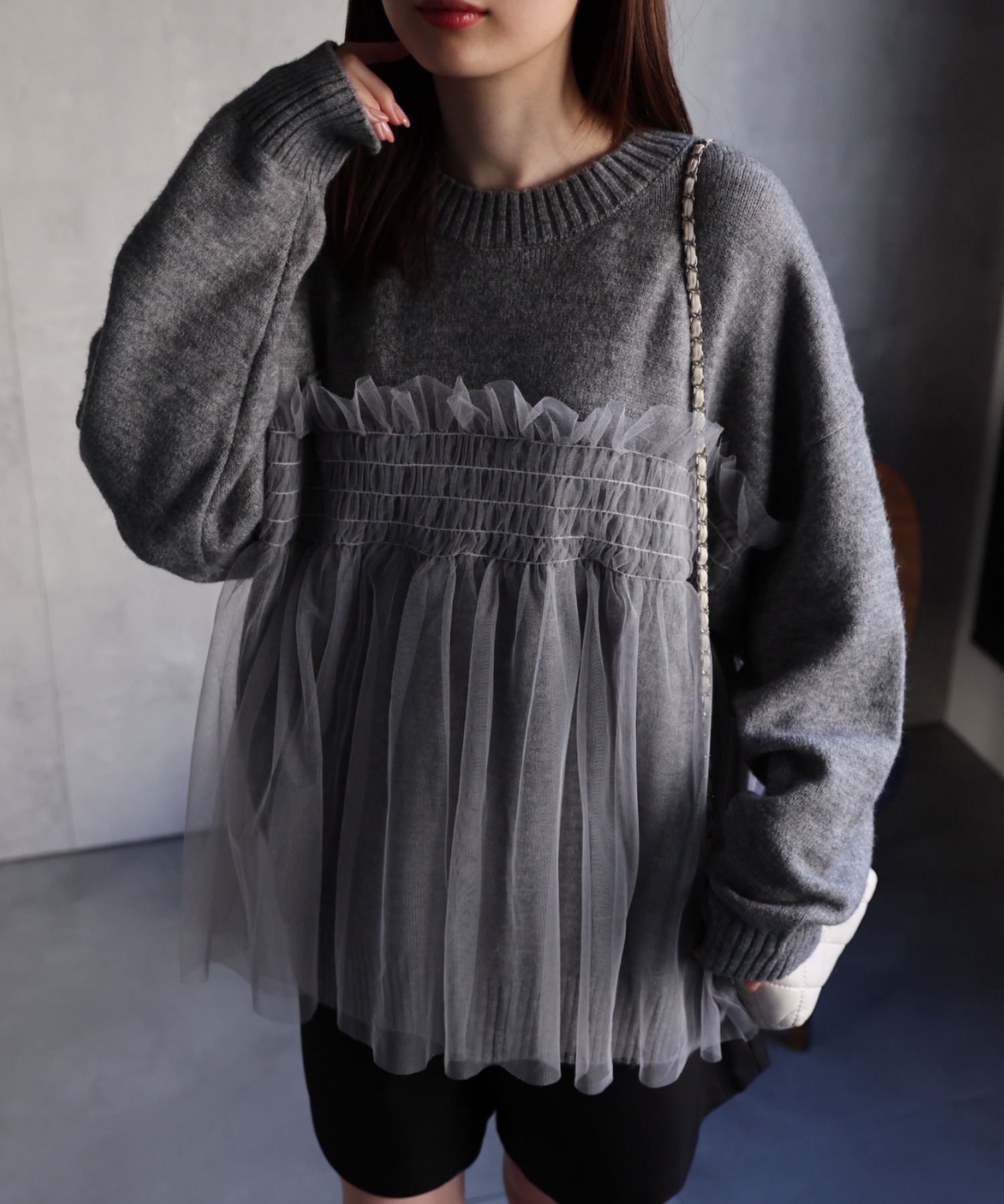 model：162cm 着用サイズ：F