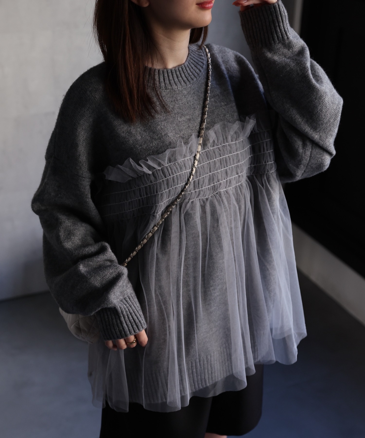 model：162cm 着用サイズ：F