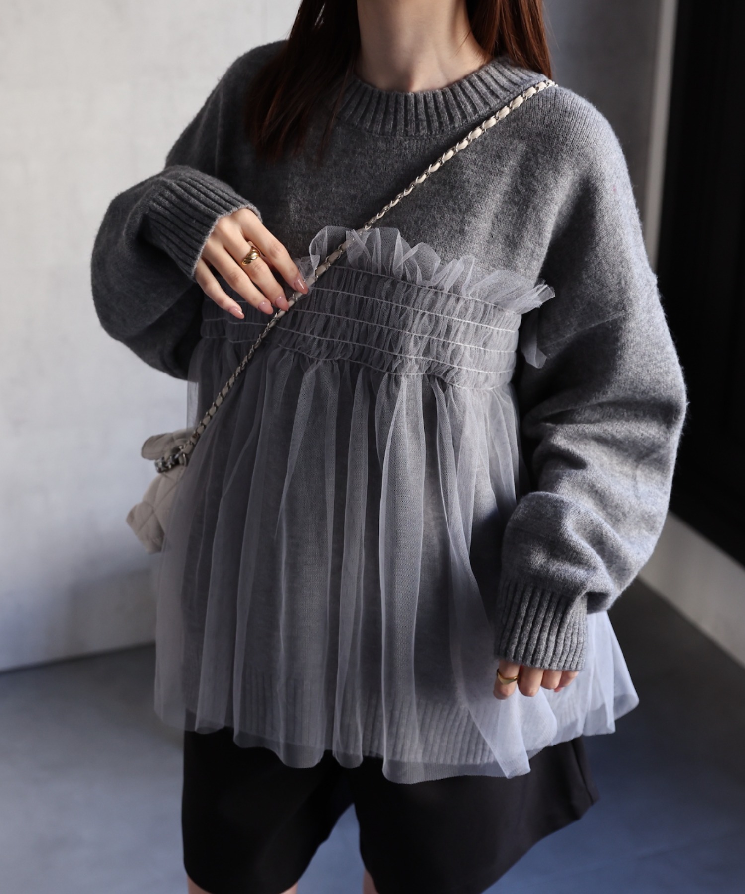 model：162cm 着用サイズ：F