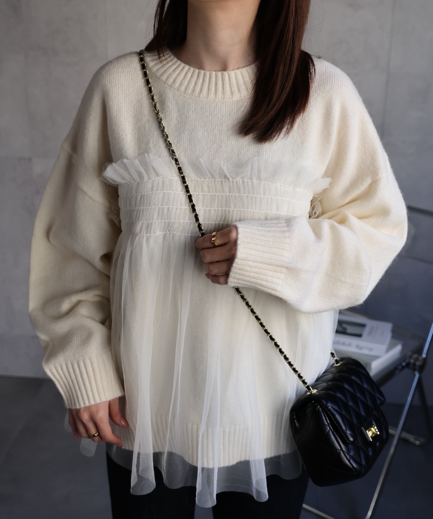 model：162cm 着用サイズ：F