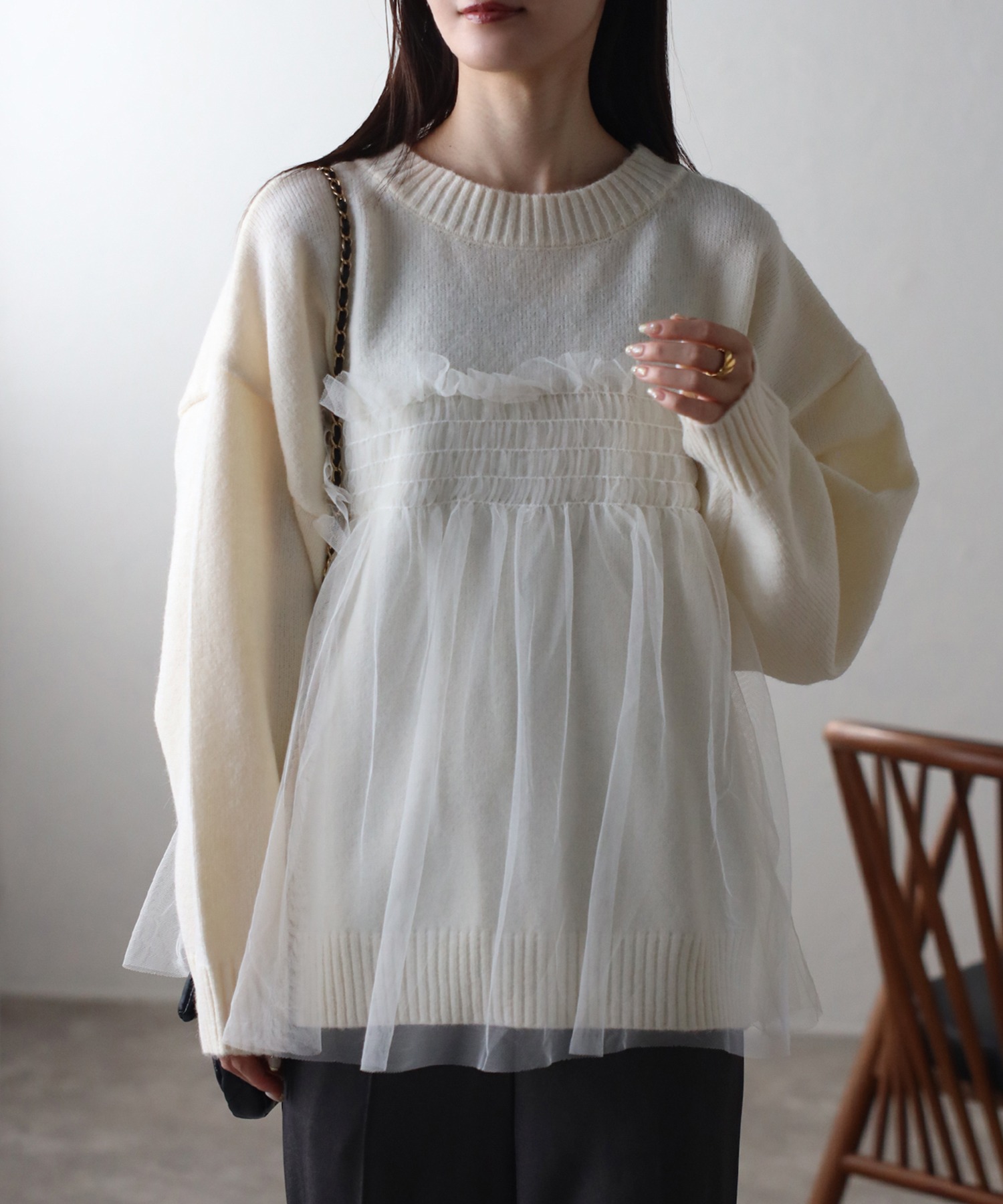 model：162cm 着用サイズ：F