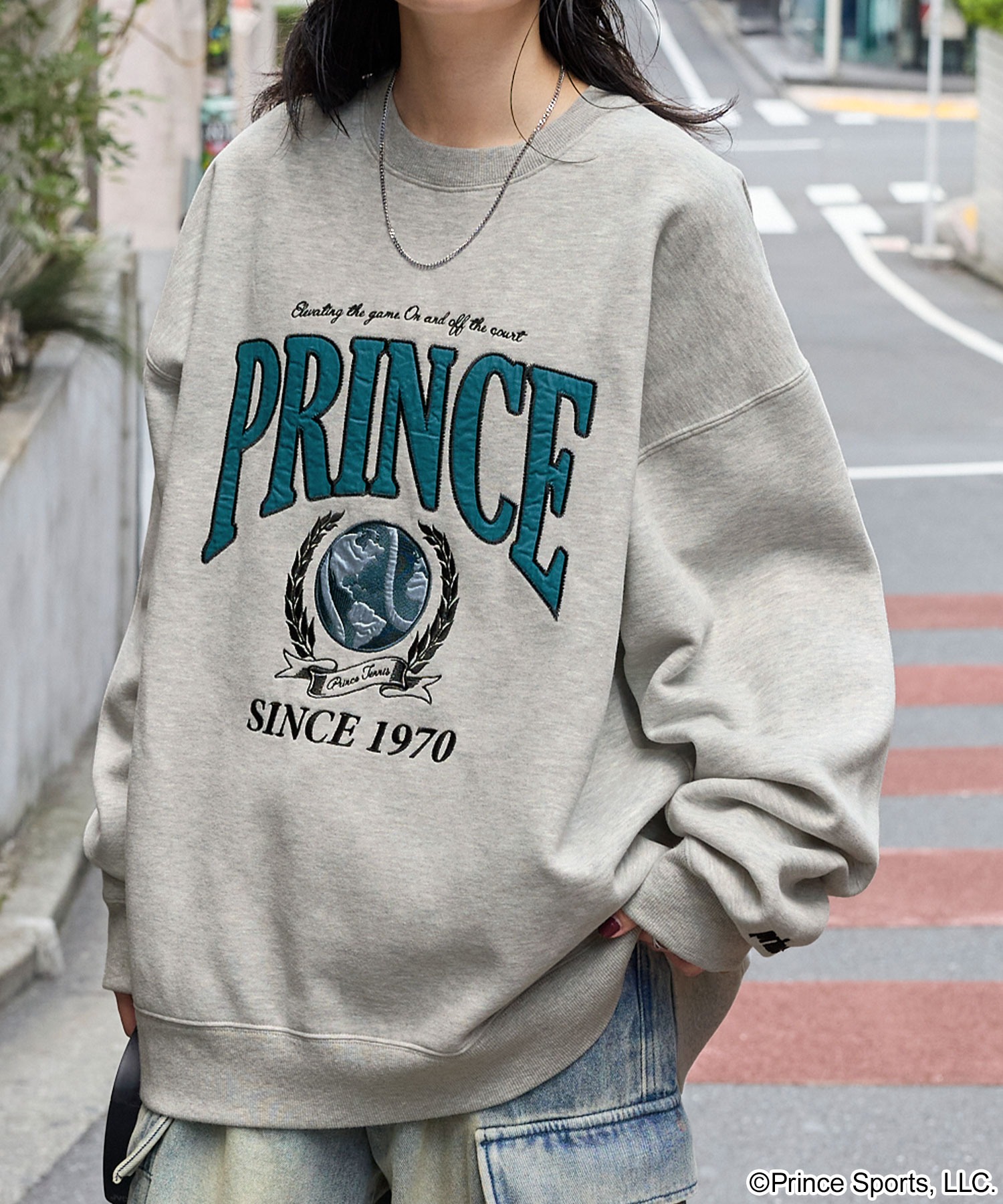 prince/プリンス 別注 ロゴ刺繍 ピグメント加工オーバーサイズスウェット | トップス スウェット / メンズ / ブラック / M