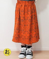 【coen キッズ】ダマスクプリントギャザースカート