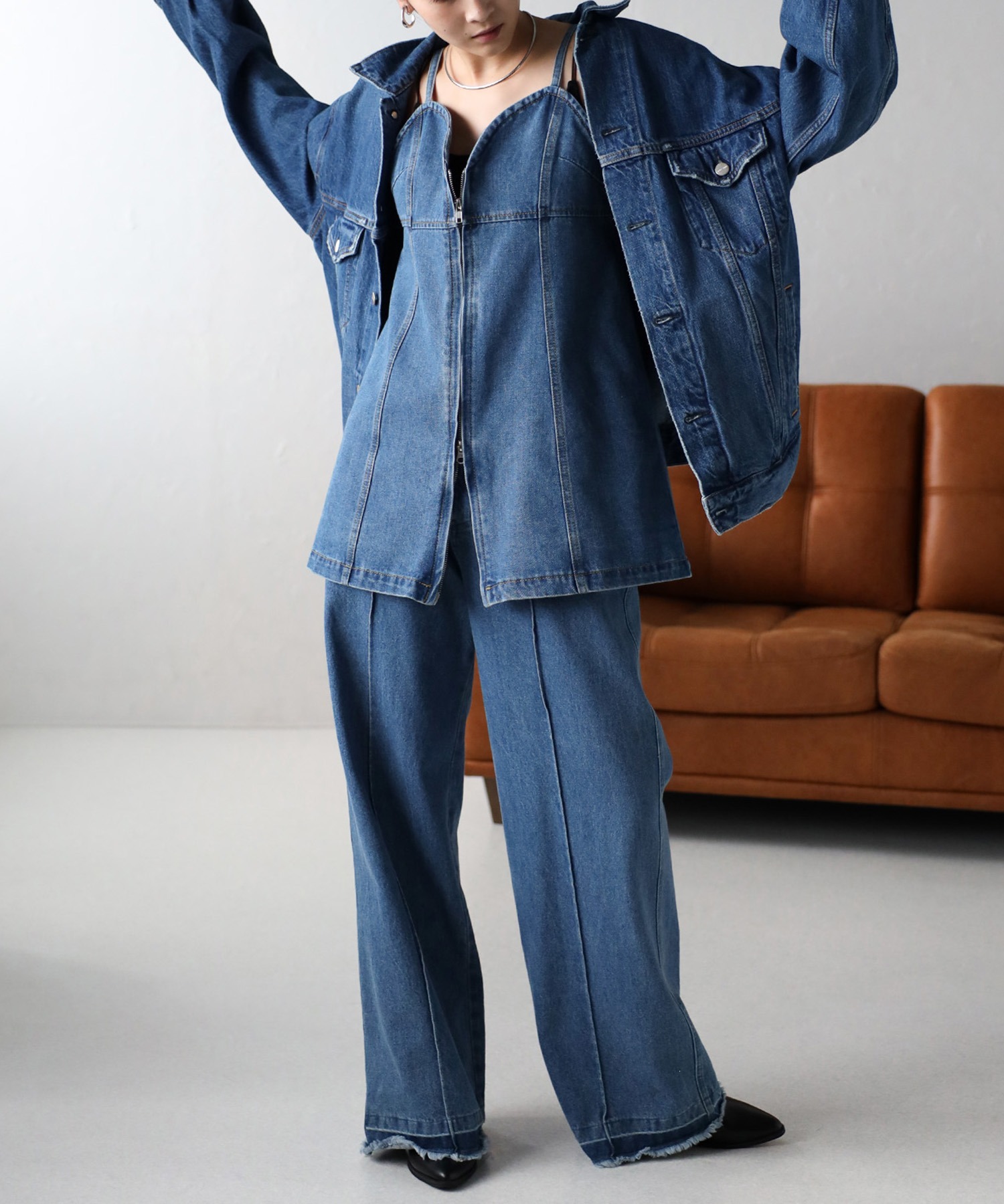 model：H163 着用サイズ：FREE
