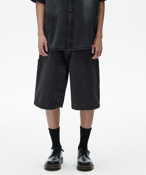 mahagrid/マハグリッド』 MUD WASHING DENIM SHORT /マッドワッ