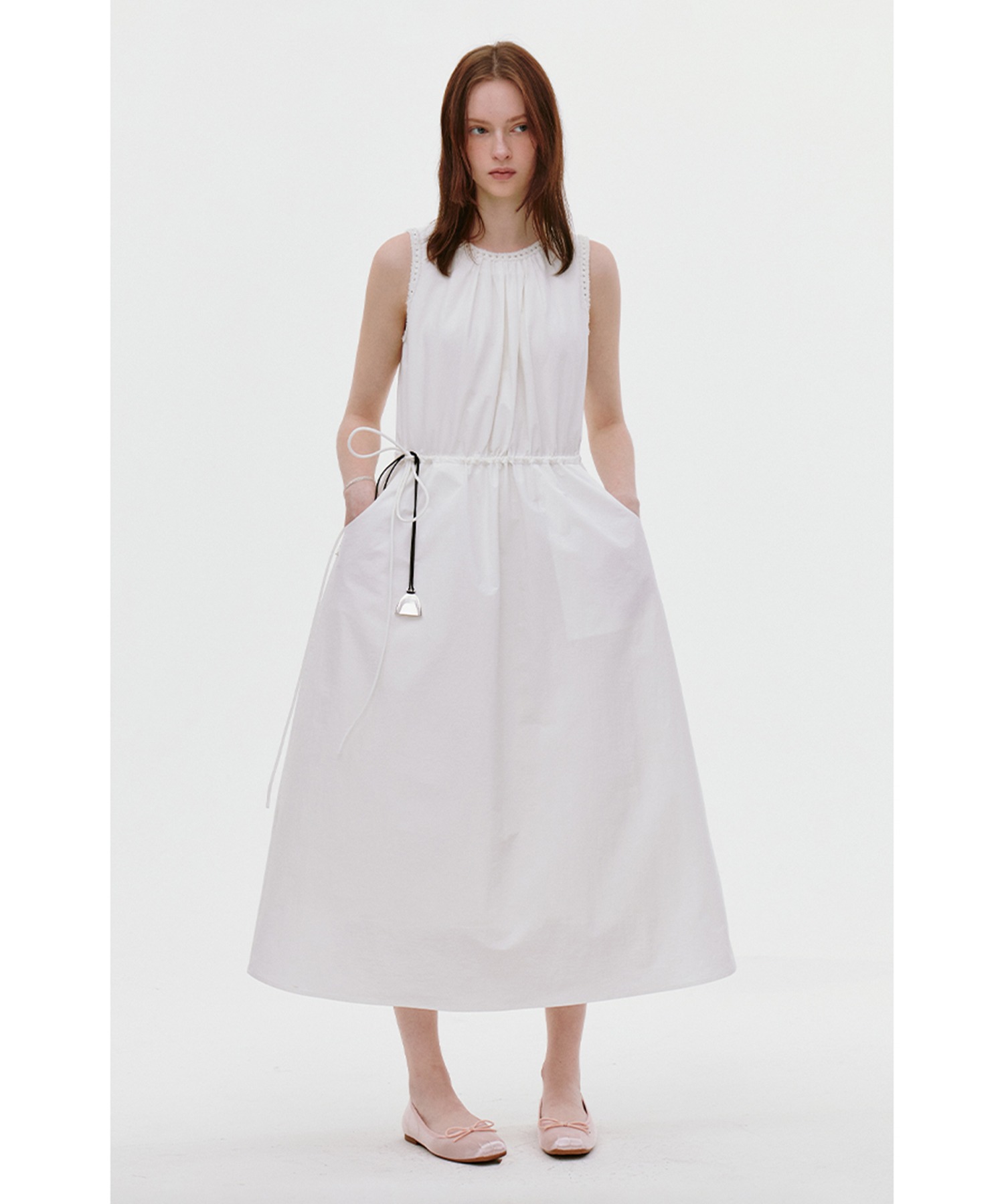 OBLI 映画プリント ノースリーブワンピース Gready Brilliantカットジョーゼット2wayノースリーブ